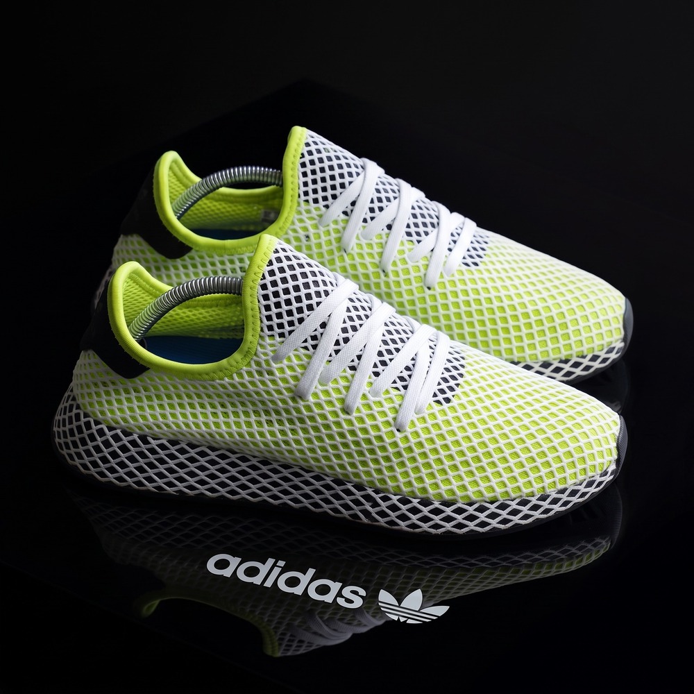 Adidas Deerupt Runner Solar Yellow White Black B27779 Mens 11 Sneakers